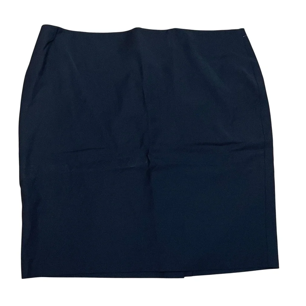 Louben Women's 20 Black Wool Gabardine Pencil Skirt Plus Size Classic Career NWT